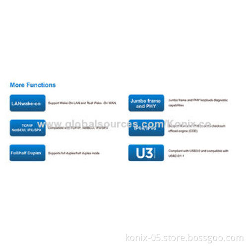 Portable mini USB 3.0 hub with 1000Mbps, supports wake-on-LAN and stopNew